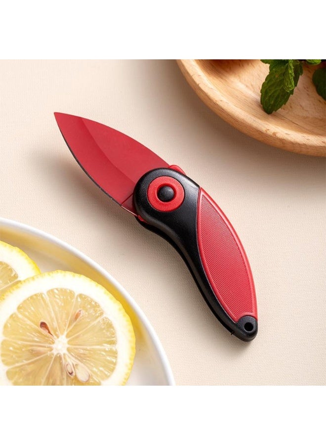 طقم سكين فاكهة قابل للطي عدد 2 قطعة من الفولاذ المقاوم للصدأ – سكاكين مطبخ محمولة لتقشير وتقطيع الفواكه والخضروات – تصميم آمن بآلية طي كاملة ومقبض مريح مانع للانزلاق – مثالي للاستخدام المنزلي، الرحلات، التخييم، العمل، المدرسة – Portable Folding Fruit Knife Set 2 Pieces - Image 4